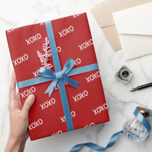 Papier Cadeau Fête de mariage Rouge Blanc XOXO