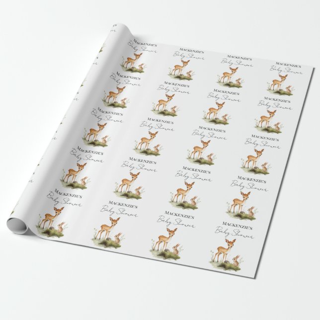 Papier Cadeau Fête de Naissance Animaux de la Forêt (Déroulé)