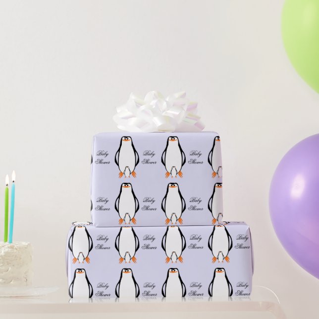 Papier Cadeau Fête de naissance design pingouin (Cadeaux de fête)