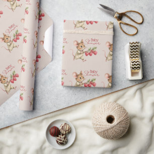 Papier Cadeau Fête de naissance d'un petit garçon aux animaux de