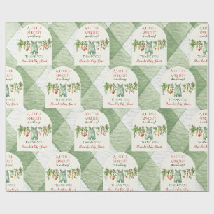 Papier Cadeau Fête de Naissance Petite Pousse de Genre Neutre Ru