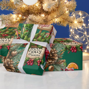 Papier Cadeau Fête de Noël Cocktail avec boissons sur le Green