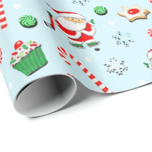 Papier Cadeau Fête de Noël de Hockey