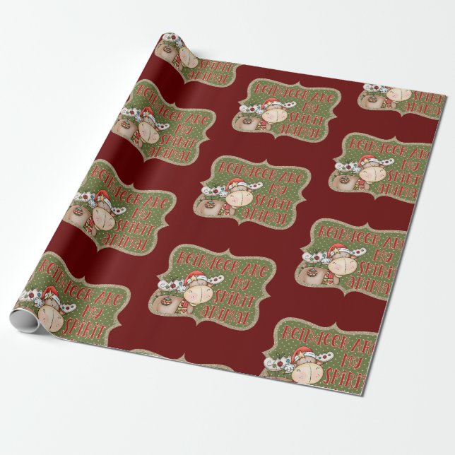 Papier Cadeau Fête de Noël de Reindeer (Déroulé)