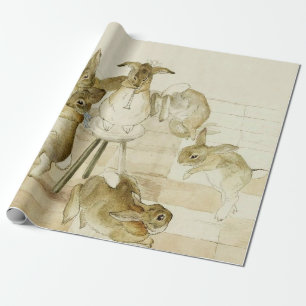 Papier Cadeau Fête de Noël des lapins par Beatrix Potter