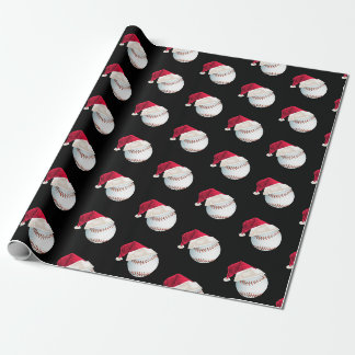 Papier Cadeau Fête de Noël du Baseball Funny Père Noël