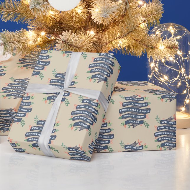 Papier Cadeau Fête de Noël Floral Whimsical (Vacances)