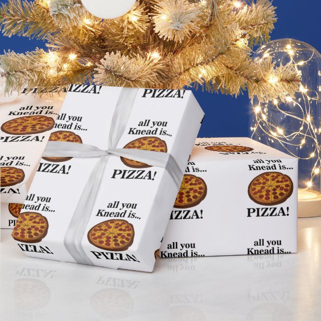 Papier Cadeau Fête de Pizza au Pepperoni (Vacances)