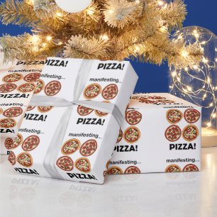 Papier Cadeau Fête de Pizza qui se manifeste