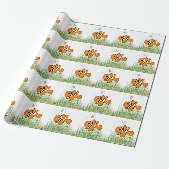 Papier Cadeau Fête de poisson clown pour garçon (Déroulé)
