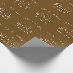 Papier Cadeau Fête de remise des diplômes Casquette et Cocktail 