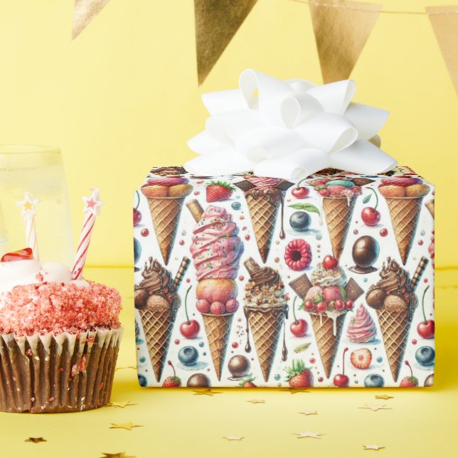 Papier Cadeau Fête de salon de glace (Fête d'anniversaire)