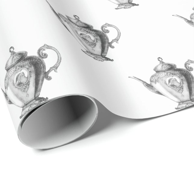 Papier Cadeau Fête de thé de Noël (Coin rond)