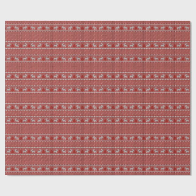 Papier Cadeau Fête de vacances rouge (Plat)
