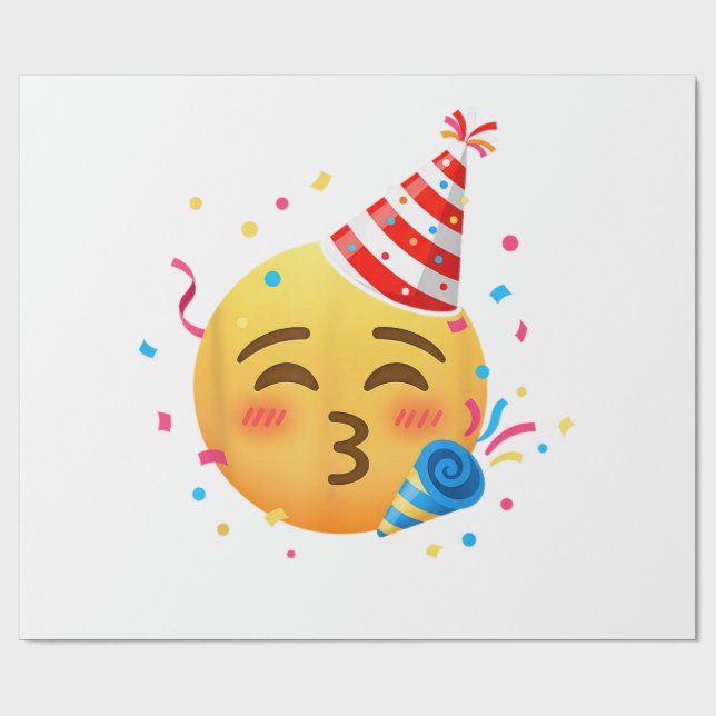 Papier Cadeau Fête d'émoticônes drôles (Plat)