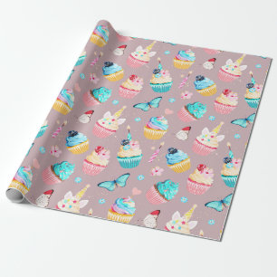 Papier Cadeau Fête des Cupcakes