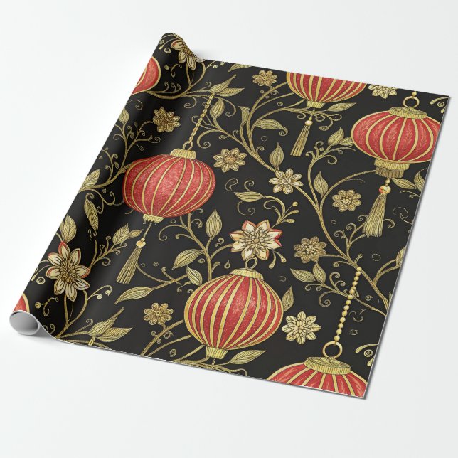 Papier Cadeau Fête des lanternes chinoise (2) (Déroulé)