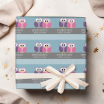 Papier Cadeau Fête des mariées avec le Couple d'hibou sur la bra<br><div class="desc">De mignons choux fantaisistes parfaits pour un mariage ou une fête d'engagement. Vous pouvez même customiser le type pour en faire un invitation de fête d'anniversaire.</div>