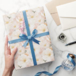 Papier Cadeau Fête des mariées de fleurs roses<br><div class="desc">Fête des mariées de fleurs roses</div>