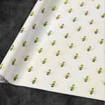 Papier Cadeau Fête des mariées de la mariée à être<br><div class="desc">Épouse à abeille ! Douche nuptiale avec arrière - plan aquarelle jaune</div>