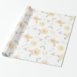 Papier Cadeau Fête des mariées Fleurs d'aquarelle jaune citron<br><div class="desc">Fleurs d'aquarelle jaune citron douche nuptiale</div>