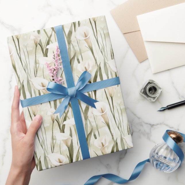 Papier Cadeau Fête des mariées florale blanche Calla Lily (Cadeaux)