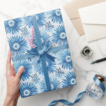 Papier Cadeau Fête des mariées Florale Bleu Blanc<br><div class="desc">Fête des mariées Florale Bleu Blanc</div>