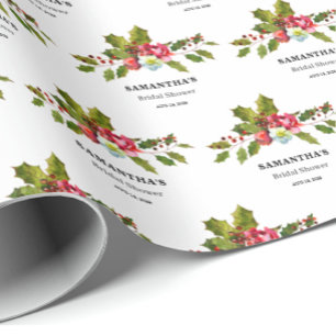 Papier Cadeau Fête des mariées florale de Noël
