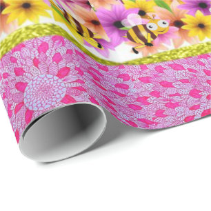 Papier Cadeau Fête des Mères Envelopper le papier Bumblebee