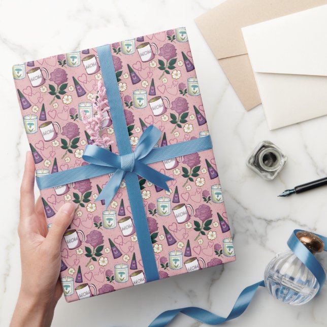 Papier Cadeau Fête des Mères Rose (Cadeaux)