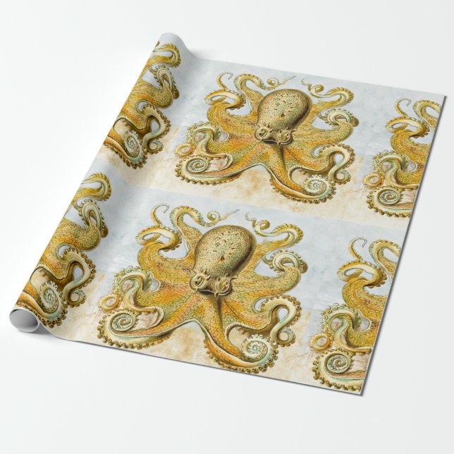 Papier Cadeau Fête des pères de calmar Kraken (Déroulé)