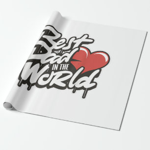 Papier Cadeau Fête des pères Meilleur Père Dans Le Monde