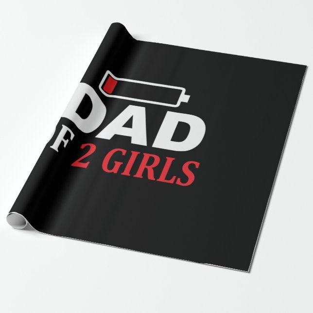 Papier Cadeau Fête des pères Papa De 2 Filles (Déroulé)