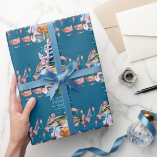 Papier Cadeau Fête des pères pour le père de l'aile de la pêche