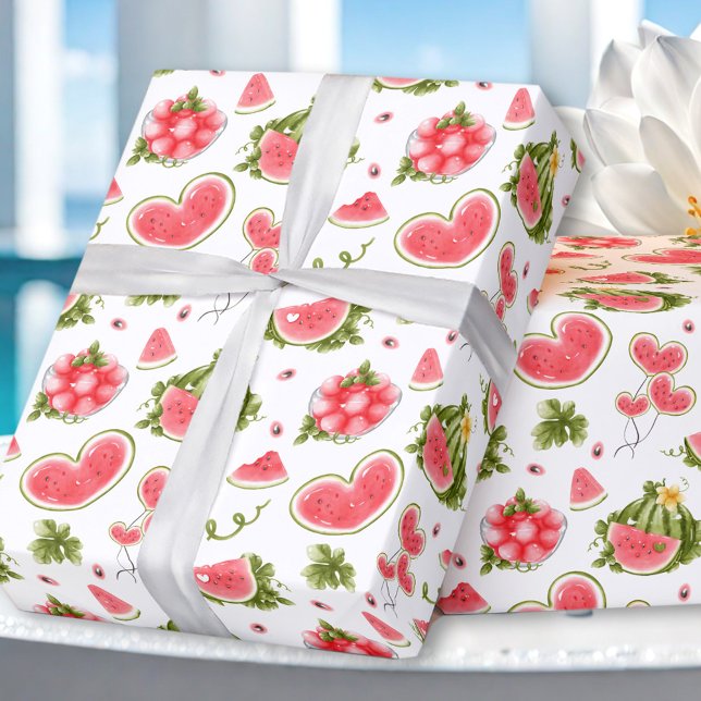 Papier Cadeau Fête d'été Pink Watermelon (Watermelon Pink Summer Birthday Party Wrapping Paper)