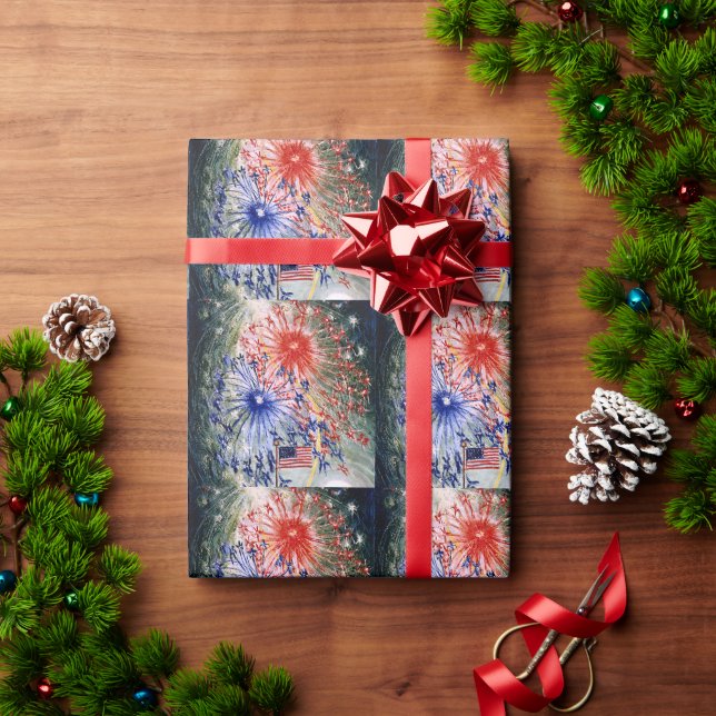 Papier Cadeau Fête du 4 juillet (Cadeau de vacances)