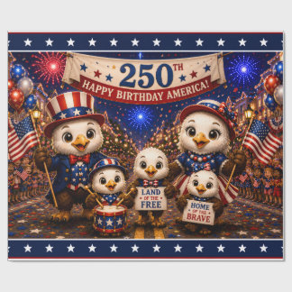 Papier Cadeau Fête du 4 juillet pour le 250e anniversaire de l'a