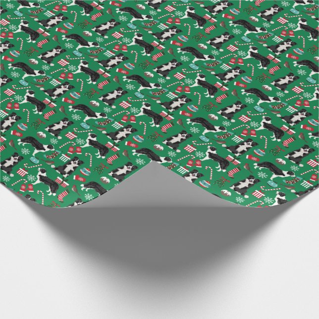 Papier Cadeau Fête du chien de Collie-Frontière (Coin)