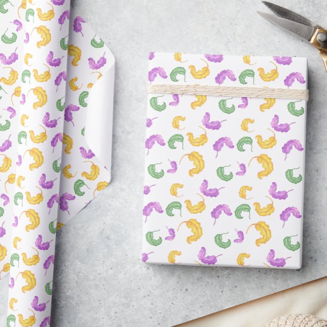 Papier Cadeau Fête du Mardi Gras à l'aquarelle (Créateur téléchargé)