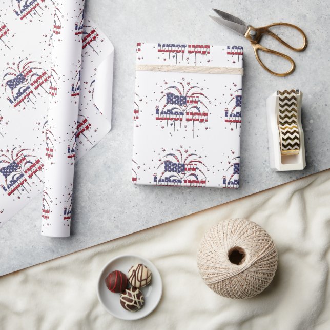 Papier Cadeau Fête du Travail : les étoiles patriotiques et les  (Artisanat)