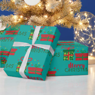 Papier Cadeau Fête Festive Personnalisée Joyeux Noël Cadeaux Box