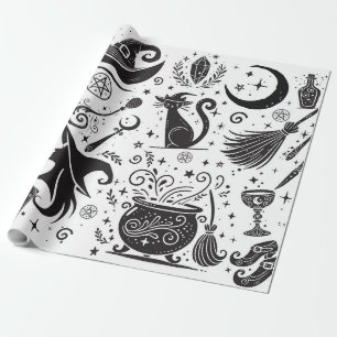 Papier Cadeau Fête païenne de sorcière wiccane fantaisiste magiq