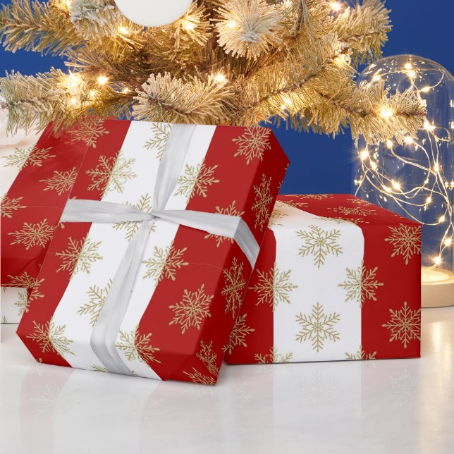 Papier Cadeau Fête rayée rouge et blanc (Vacances)