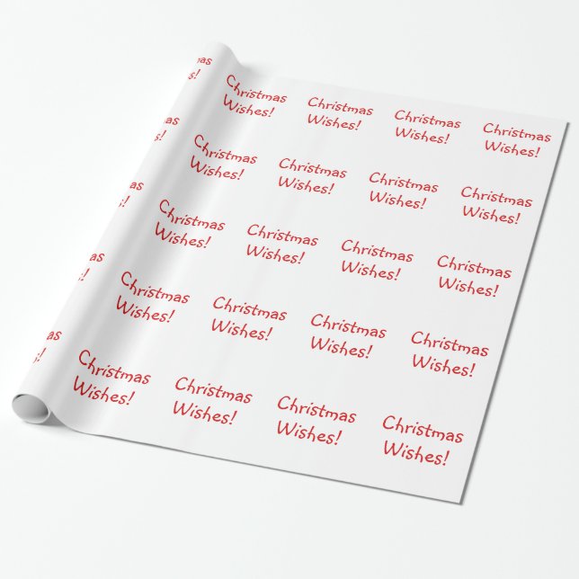 Papier Cadeau Fête rouge Noël souhaits (Déroulé)