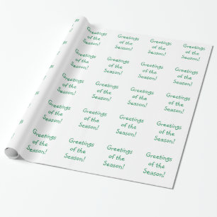 Papier Cadeau Fête Vert Font Salutations De La Saison