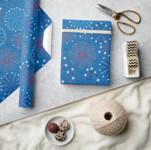 Papier Cadeau Feu d'artifice du quatre juillet