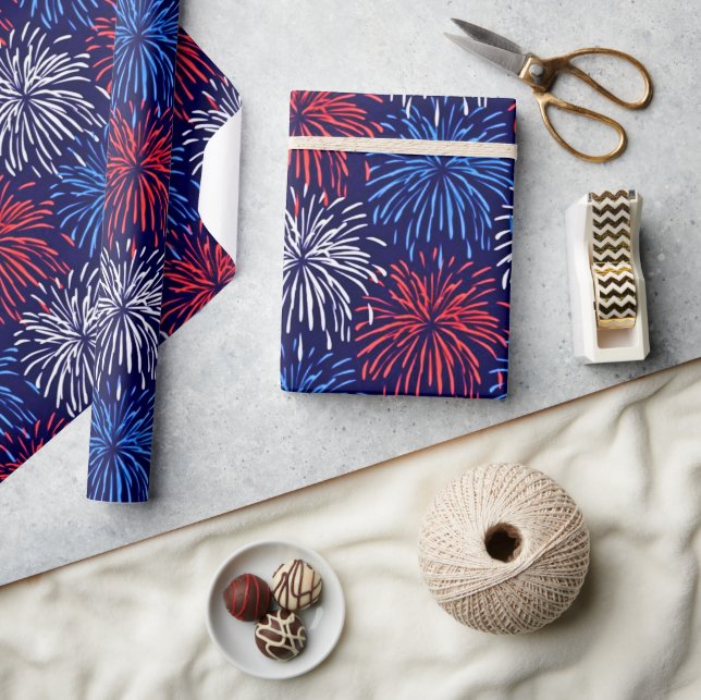 Papier Cadeau Feu d'artifice patriotique (Artisanat)