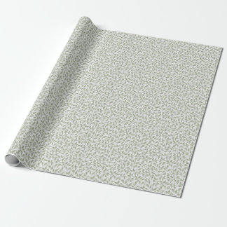 Papier Cadeau Feuillage Botanique Dense Vert Sauge Feuille Rusti