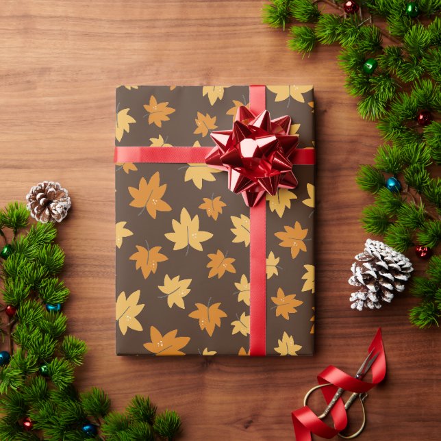 Papier Cadeau Feuillage d'Automne Riche (Cadeau de vacances)