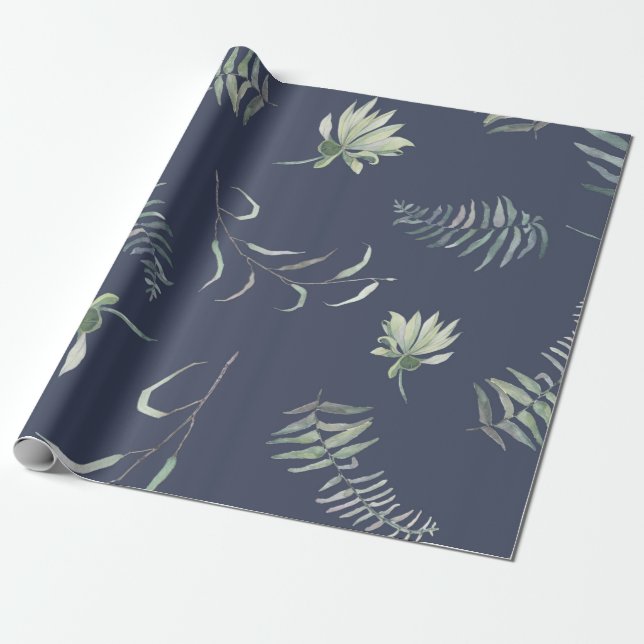 Papier Cadeau Feuillage floral (Déroulé)